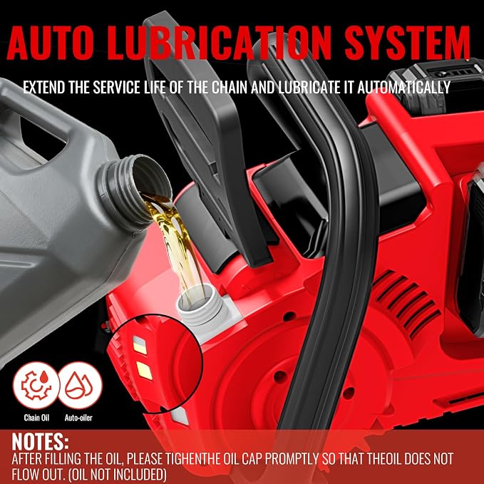 36V(18V*2) 16"+18" 2-IN-1 Brushless Chainsaw Cordless, Electric Powered Chainsaw Compatible with Milwaukee M18 Battery, with Auto Oiler & Safety Lock Brake, for Tree Trimming Branch Wood(ONLY TOOL)