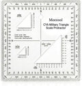 5-Inch Military Map Protractor, UTM/MGRS Coordinate Scale for Land Navigation, Grid Coordinate Reader and Map Reading Tool, 5 x 5 Inches
