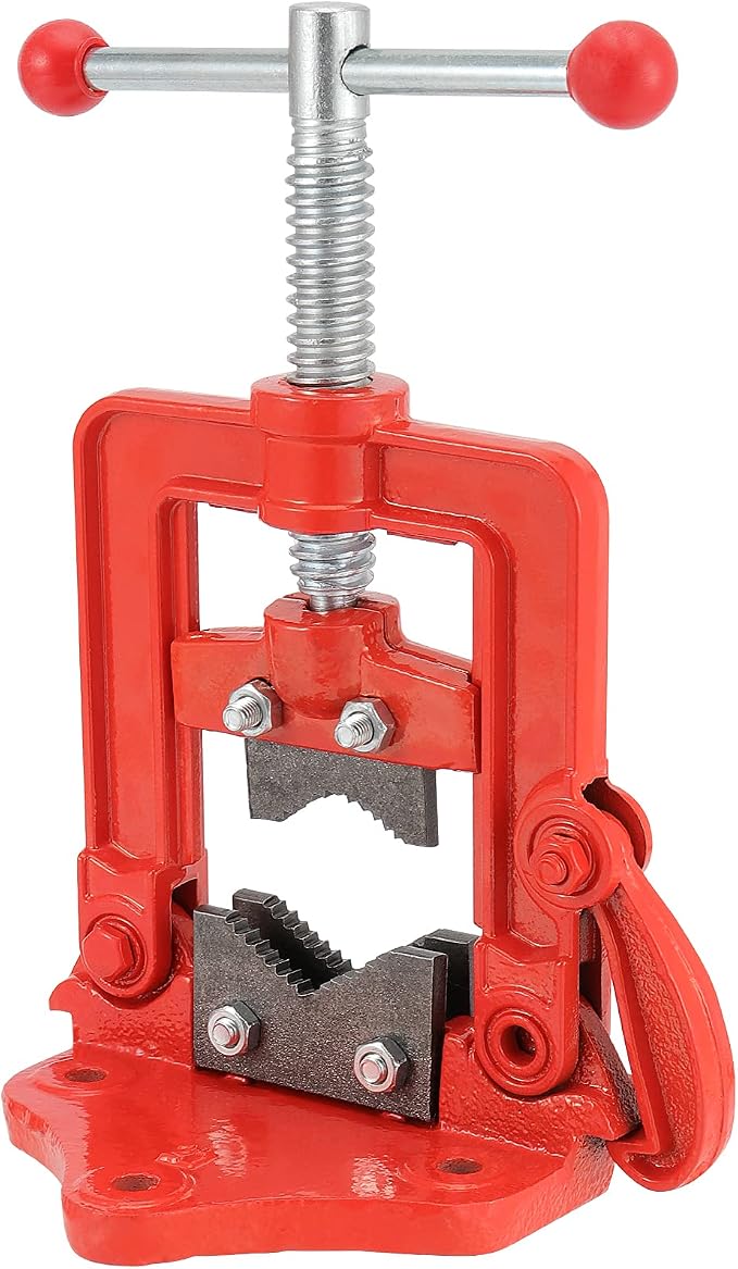 Heavy Duty Pipe Vice - 0.4 to 2.4 Inches Capacity, Forged Bench Yoke Vise Threader for Cutting & Fixing Pipes 10 to 60mm