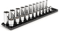TEKTON 1/2 Inch Drive 6-Point Socket Set, 22-Piece | SHD92209 | (3/8 - 1 in.), Shallow and Deep, Socket Rail