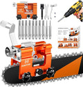 Universal Chainsaw Sharpener Jig Kit, Portable Chain Saw Sharpener Tool with 10 Sharpening Steels, Hand Crank Chain Saw Blade Sharpener. Chainsaw Accessories for 4."- 22" Electric Chain Saws