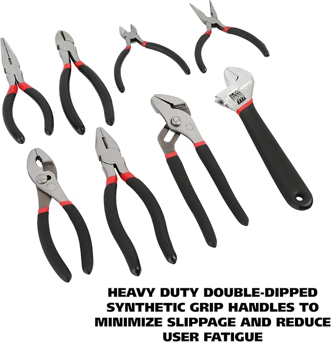 Great Neck 87900 8-Piece Steel Pliers and Wrench Tool Set