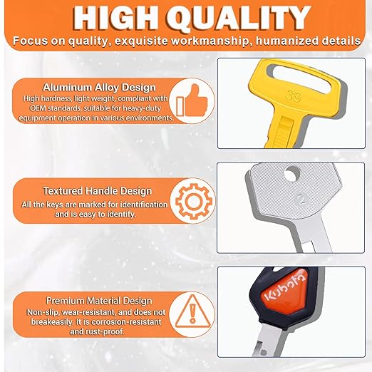 35 Heavy Equipment Key Master Set Full Coverage Keys for CAT JCB Bobcat JLG Terex Komatsu John Deere Yammar Takeuchi Ford New Holland Case Daewoo Kubota Hyster Ferguson Hyundai Construction Machine