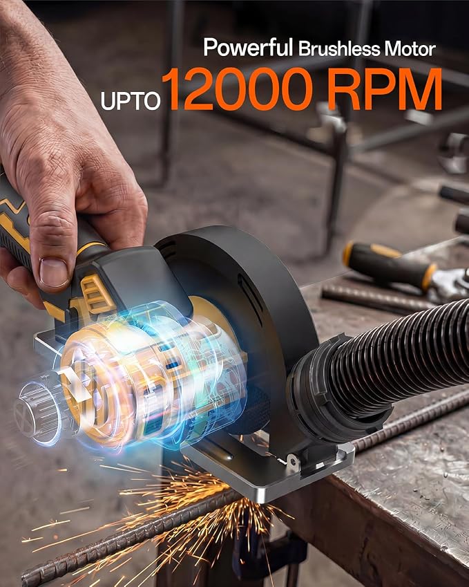 4" Mini Circular Saw Compatible With DeWalt 20V Battery(NO Battery) | Brushless Cordless Cut Off Tool with 3 Speeds, 4 Blades,12000RPM,Removable Dust Cover for Metal, Wood and PVC