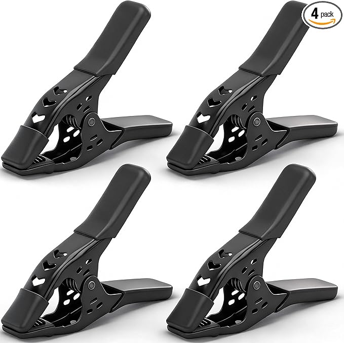 4-Piece 6 inch Heavy Duty Metal Spring Clamps: Spring Metal Clamps for Woodworking, 2.5"-inch Jaw Opening, Heavy Duty Clips for Pool Cover Backdrop Stand Clamp