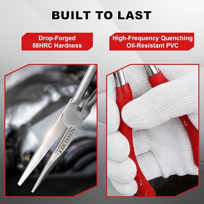 9-Piece 11" Long Reach Needle Nose Pliers Set