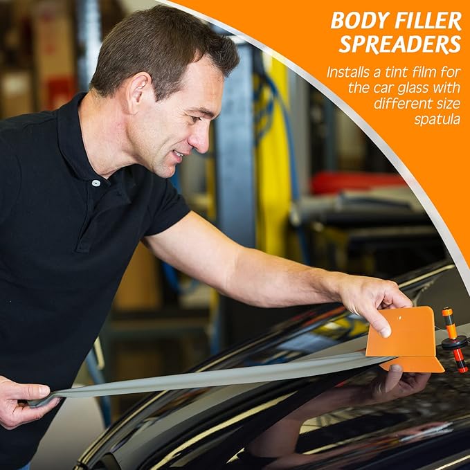 Frienda 15 Pcs Body Filler Spreaders Plastic Tools for Automotive Applying Putties Glazes Caulks and Paint (3 Sizes)