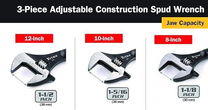 Titan 223 Adjustable Construction Spud Wrench, 3-Pc Set