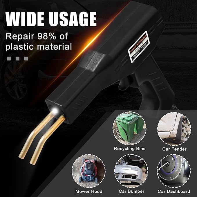 ATOLS Upgraded Plastic Welder, 1000PCS Staples, Pure Copper Transformer, Rapid Heating, Plastic Welding Kit, Hot Stapler Kit, Plastic Welder Gun Kit, Car Bumper Repair Kit, Plastic Repair Kit