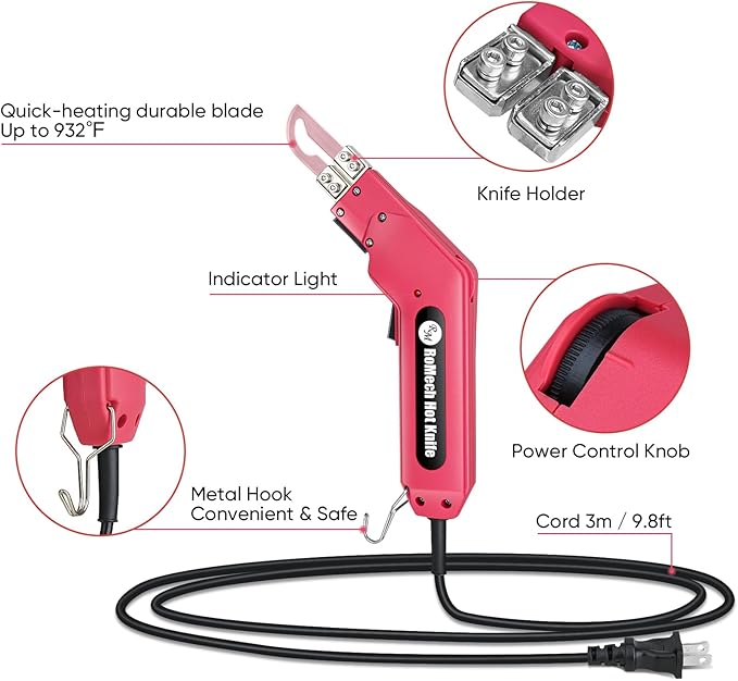 ROMECH Hot Knife Foam Cutter, 120W Electric Foam Cutting Tool Kit with Blades & Heavy-Duty Case for EPS, XPS, EVA, EPP RM-008 (120W)