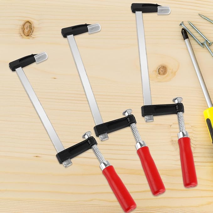 6PCS Bar Clamps for Woodworking Release Quickly Wood Clamps 12 Inch Steel F Clamp Wood Working Clamps Sets for Woodworking, Metalworking, DIY