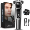 Electric Razor for Men, 3D Flex Blades with Pop-Up Trimmer, IPX8 Waterproof, Type-C Quick Charge, LED Display, Travel Lock, Wet & Dry Shave, Twilight Gray, Gifts for Men Husband Father