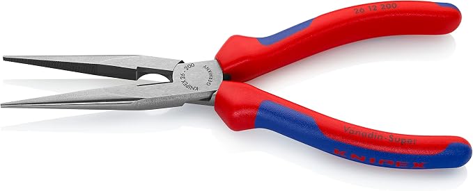 KNIPEX Long Nose Pliers with Cutter (2612200) and Cobra Pliers (8701180) Tool Set, Multi-Colour