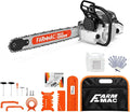 F380W Gas Chainsaw with 24 Inch Alloy Solid Bar, 72cc 2-Cycle Gasoline Power Chain Saws, 3.6KW 4.8HP for Professional Logging Work, Power Chain Saw All Parts Compatible with MS381 MS380 038