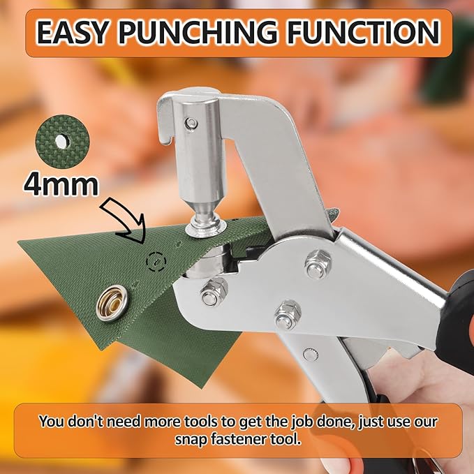 ZAPSIFOU Snap Fastener Tool, Heavy Duty Snap Fastener Kit, Canvas Snap Installation Tool with 160 pcs Boat Cover Snaps, Button Snap Kit with 15mm Canvas Snaps for Fabric, Tarps, Leather, Sewing