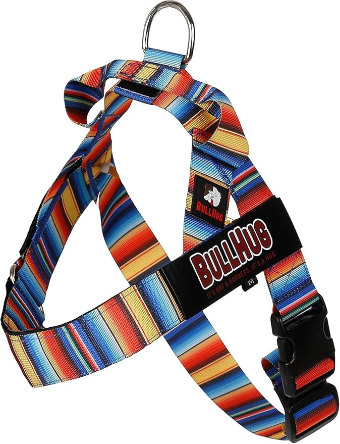 Adjustable Dog Harness– No Pull, No Choke – for English Bulldogs, French Bulldogs, Pugs & Broad-Chested Breeds – Easy, Safe Walks (Fiesta, XL)