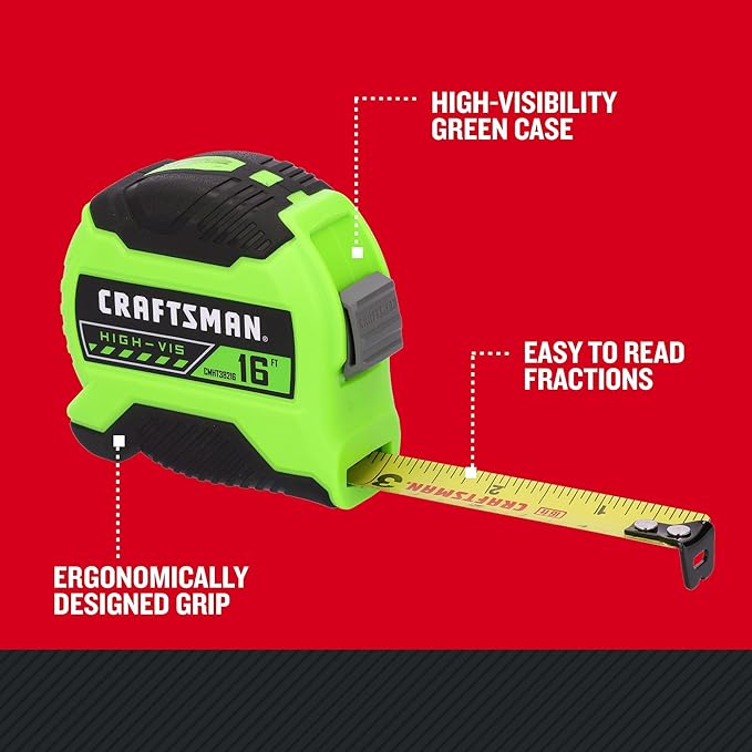CRAFTSMAN High-Visibility Tape Measure 16 FT (CMHT38216S)