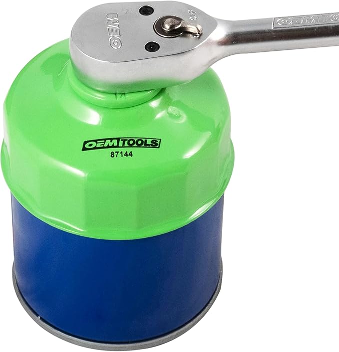 OEMTOOLS 74mm 14 Flute Oil Filter Wrench, Green, Blend