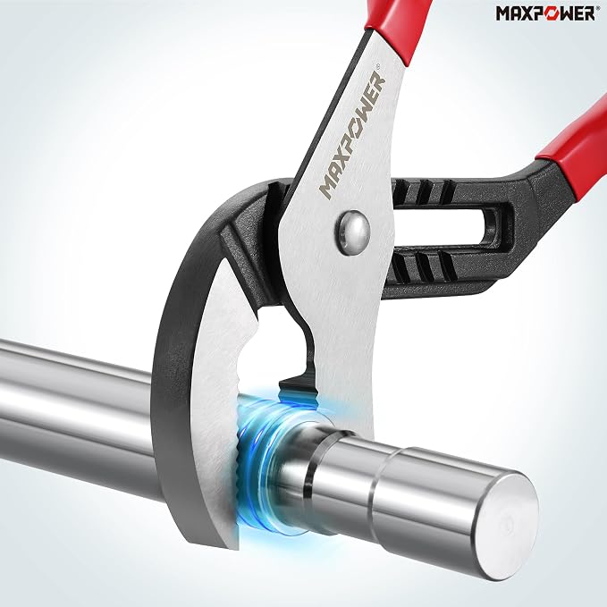 MAXPOWER 8 12 16-inch Groove Joint Pliers, Quick Adjustment Pliers Set | Jaw Capacity 1.06" 2.36" 3.34", Rubber Handle, Forged Alloy Steel