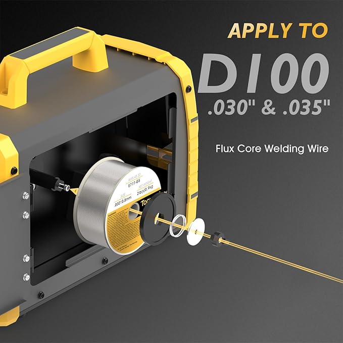 TOOLIOM 135A Gasless Flux Core MIG Welder 110V MIG Welder Flux MIG/Lift TIG/Stick 3 in 1 Welding Machine IGBT DC Inverter with LCD Display