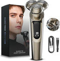 Electric Razor for Men, 3D Flex Blades with Pop-Up Trimmer, IPX8 Waterproof, Type-C Quick Charge, LED Display, Travel Lock, Wet & Dry Shave, Metallic Gunmetal, Gifts for Men Husband Father