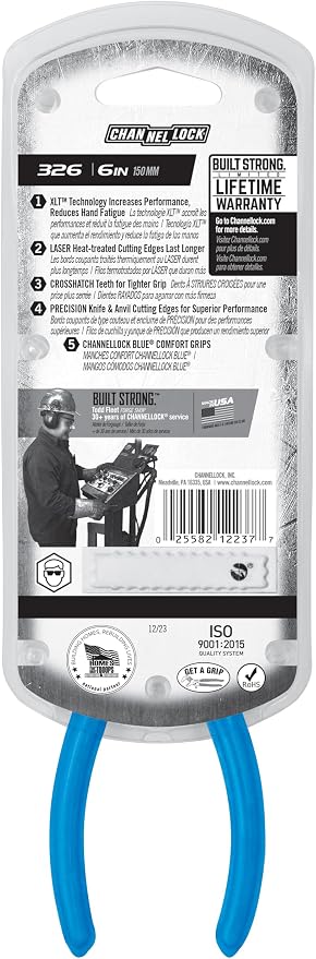 Channellock Needle-Nose Pliers 326 - Long Nose with Side Cutter, Channel Lock Pliers - 6 in