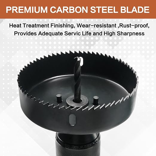 Hole Saw Set, 19Pcs Hole Saw Kit with 3/4" to 5" (19mm-127mm) Saw Blades, Mandrels, Drill Bits, Installation Plate, Hex Key, Ideal for Soft Wood, Plastic, PVC Board, Drywall with Storage Case