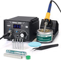 YIHUA 939D+ Digital Soldering Station, 75W Equivalent with Precision Heat Control (392°F to 896°F) and Built-in Transformer. ESD Safe, Lead Free with °C/°F display (Black)