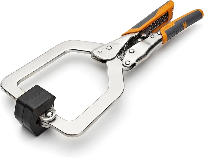 BORA Auto Adjust 3 inch Locking Vise Grip Clamp with Swivel Pads - Heavy Duty Welding Clamps with Comfortable Grips Perfect C Clamp for Woodworking, Welding, and Metalworking