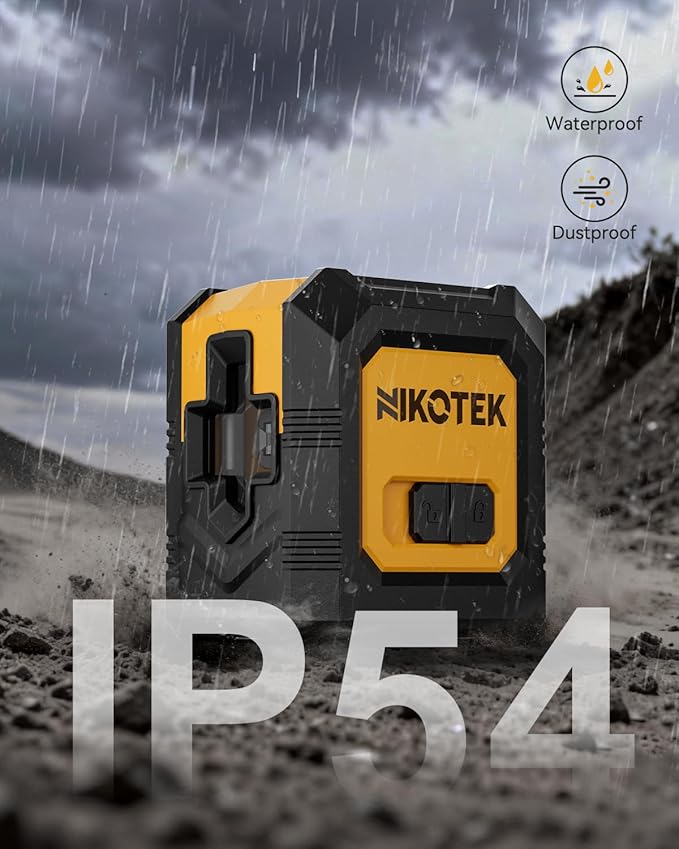 Nikotek Laser Level with Tripod, Self-Leveling Green Beam Horizontal and Vertical Cross-Line Laser for Home Decoration Carrying Pouch, Battery Included