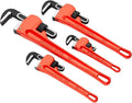 Jetech Heavy Duty Aluminum Straight Pipe Wrench,Adjustable Plumbing Wrench Straight Pipe Wrench with Floating Hook Jaw and I-Beam Handle (8"+10"+14"+18")