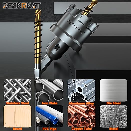 2-Pack 1-3/4" TCT Hole Saws for Hard Metal, Heavy Duty 45mm Tungsten Carbide Tipped Hole Cutters Set with Spring-Loaded Pilot Drill Bits for Stainless Steel, Metal, Iron, and Plastic