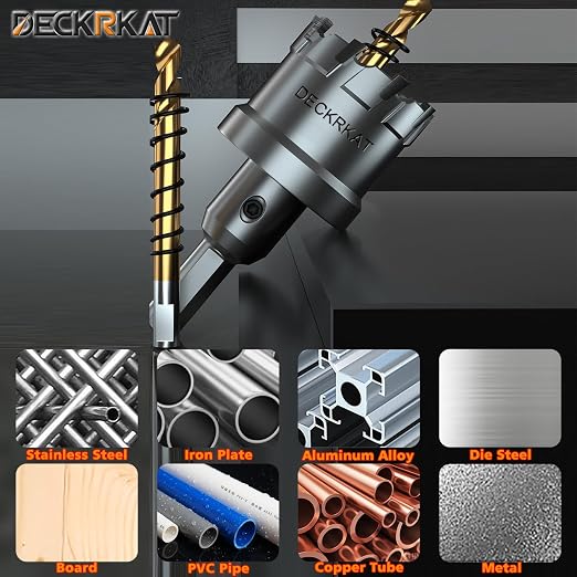 2-Pack 1-1/4" TCT Hole Saws for Hard Metal, Heavy Duty 32mm Tungsten Carbide Tipped Hole Cutters Set with Spring-Loaded Pilot Drill Bits for Stainless Steel, Metal, Iron, and Plastic