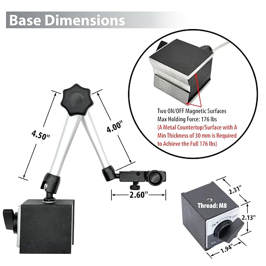 Clockwise Tools Digital Indicator with Magnetic Base Holder Stand, DIBR-0055 0-0.5 Inch/12.7mm, Inch/Metric Conversion, Auto Off