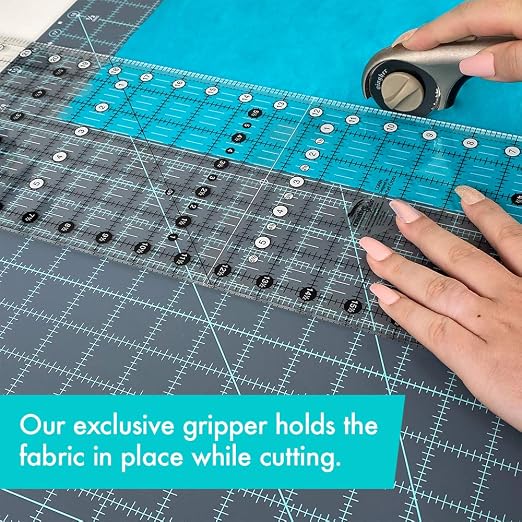 Creative Grids Quilt Ruler 6-1/2in x 24-1/2in Rectangle - CGR24 – Made in USA, Non-Slip Grip Acrylic Quilting, Sewing, Crafting, Patchwork Ruler for Measuring & Cutting Fabric