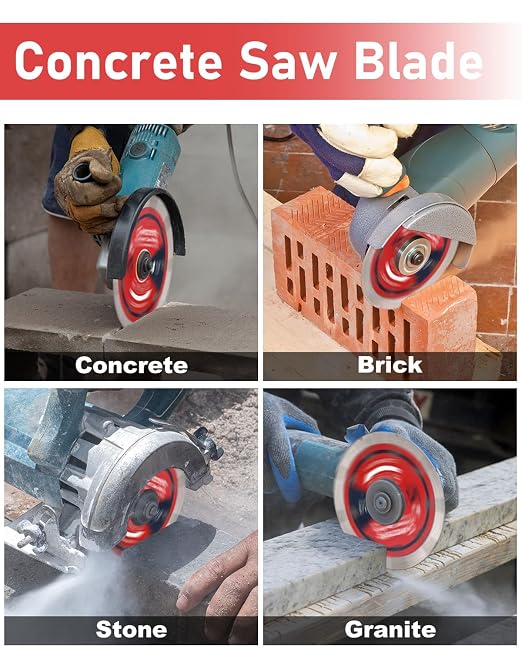 ZORUNNA 4 1/2'' Diamond Blade for Angle Grinder 3 PCS- Mesh Tile Saw Blade, Green Glass Cutting Disc, Segmented Concrete Cutting Saw Blade,Perfect for Cutting Granite, Stone, Ceramic, Brick, Block.