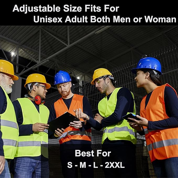 Black Safety Vests 20 Pack - Reflective High Visibility Construction ANSI Class 2 Work Vests for Men,Woman,Hi Vis Mesh and Neon Silver Strip