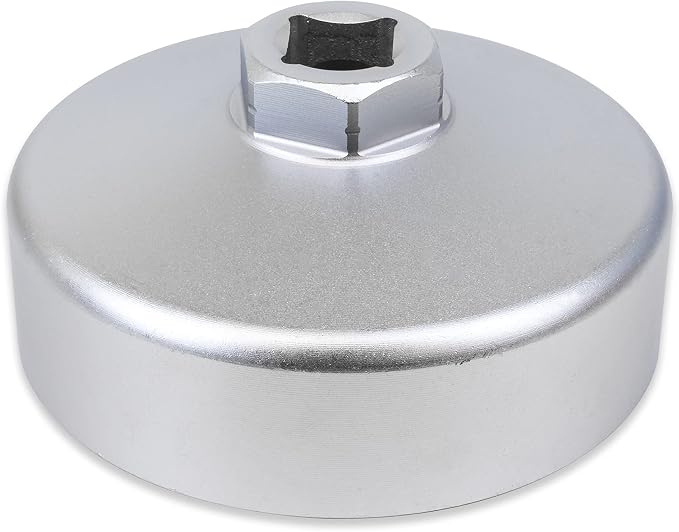 Tool Guy Republic Forged Matte Chrome Vanadium Oil Filter Wrench Socket for Volkswagen, Mercedes Benz, VW, Audi, Porsche, Mazda, Sprinter Type Oil Filter Housings - 74mm 14 Flats