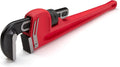 Steelman Heavy-Duty Cast Iron Straight Handle Pipe Wrench (24-Inch, Red;Silver)