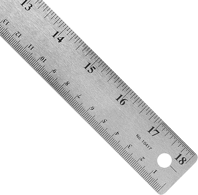 Westcott Stainless Steel Ruler Set with Non-Slip Cork Backing, Easy to Read Etched Markings, Flexible and Sturdy Design for Crafting, Office, Classroom, School Supplies, 18-Inch, 12-Pack