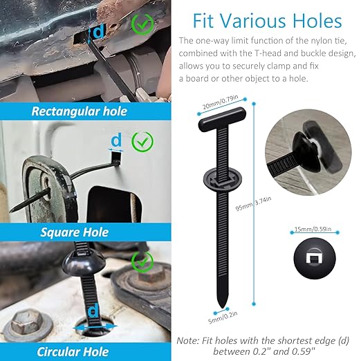 150 PCS Upgrade Cable Tie Buckle Nylon Universal Heavy Duty Self Lock, Car Zipper Clip, Super Durable Button Zipper Retainer for Car Repair Office, Workshop and Shelves (150Pcs)