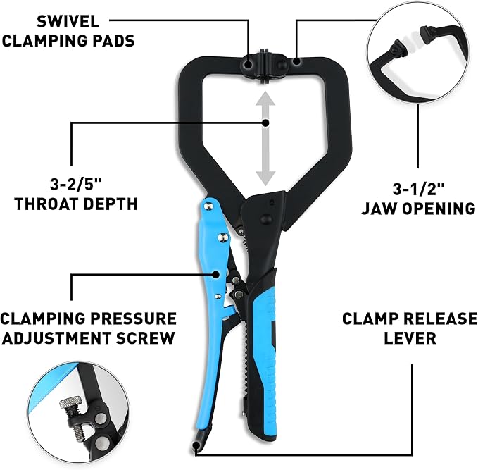 OX Pro 11 in Auto Adjust C Clamp with Swivel Pad - Heavy Duty
