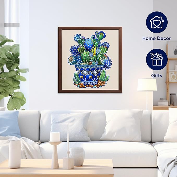 Delobil Puzzles for Adults 500 Pieces, Cactus Jigsaw Puzzles, Unique Shaped Flowers Wooden Puzzles for Adults and Kids, Family Game for Plant Lovers, 14.3 x 18.5 Inches