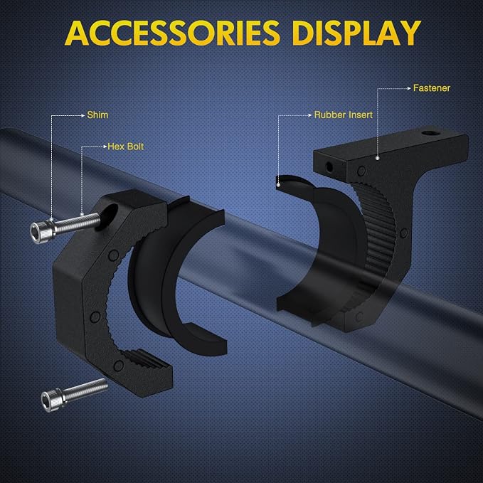 Nilight 4PCS Roll Bar Clamps Mounting Brackets for LED Lights Pods