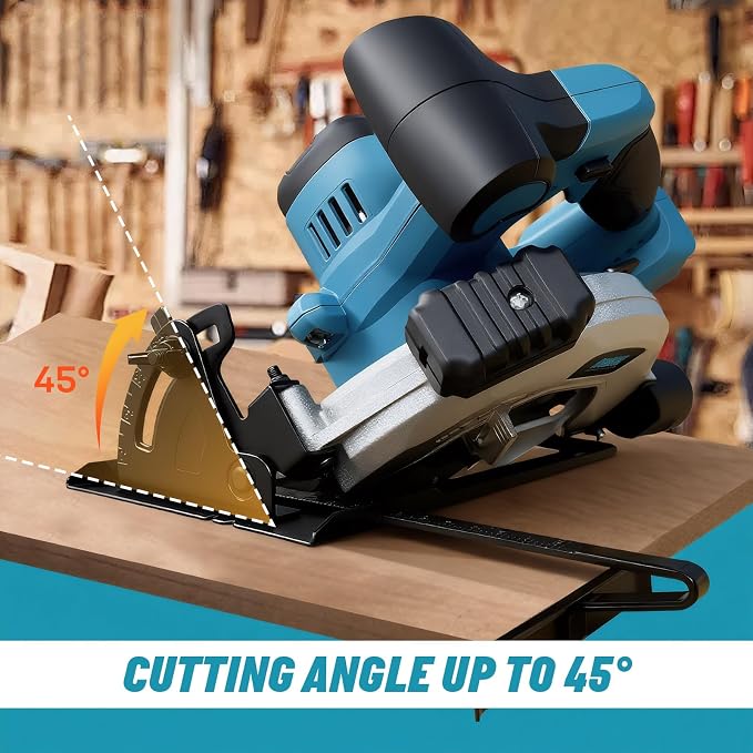 Cordless Circular Saw 6-1/2" for Makita 18V Battery (Not Inclued), 4500RPM Power Circular Saws w/Laser Guide, 0-45° Bevel Capability, Max 2-3/16" Depth, Electric Saw for Wood Plastic