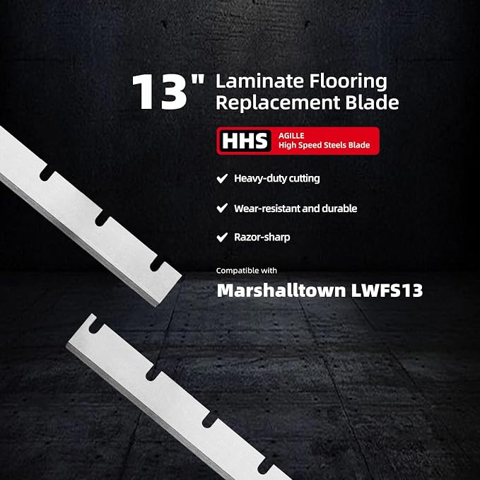 13" Laminate Flooring & Siding Blade, Compatible with Marshalltown LWFS13 Replacement Blade 13" Laminate/Siding Cutter, Cutting Fiber Cement Board, Engineered Wood, Vinyl Siding, Silver