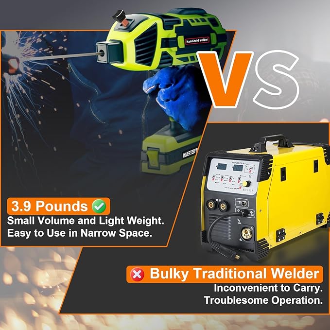 Portable Welding Machine 110V Handheld Electric ARC Welder Gun Stick Welder Machine with IGBT Inverter 5 Variable Current Adjustment for 1/16''-1/8'' Welding Rods