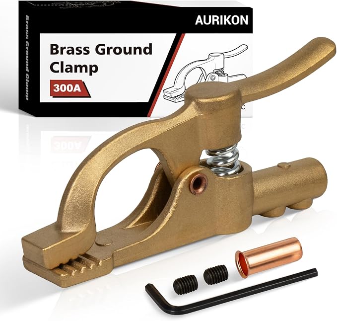 300 Amp Brass Welding Ground Clamp, Heavy Duty Clamp for Welders