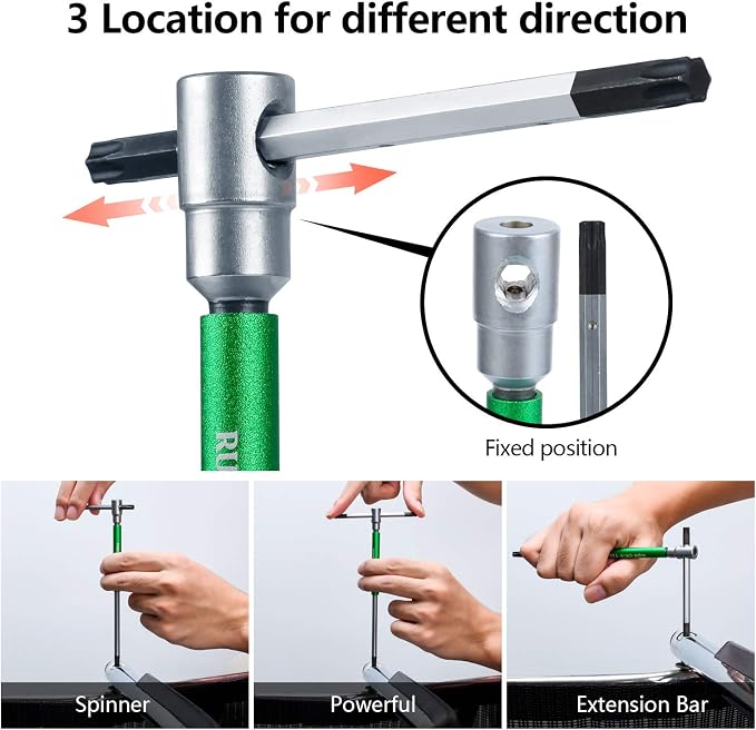 T Handle Allen Wrench Set,6PCS T-Handle Hex Key with Speed Sleeves for Fast Spinning,Sliding Top Handle for“T " or“L”Shape for T Handle Driver, T handle set store in Folded BAG (Green-Trox)