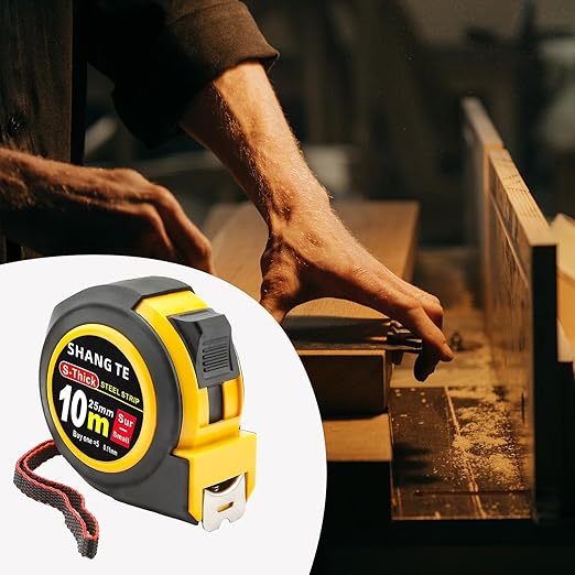 Measuring Tape Retractable, Steel Measuring Tape Measure 33 ft, 33-Foot Basics Self-Locking Measurement Self Lock Auto Tape Rule Imperial/Metric Tape Measure for Body Measurements